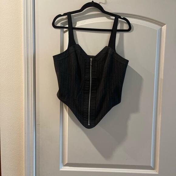 Vest LOUCAS  made in Canada hi low  front and back grey with silver zipper - Picture 1 of 4